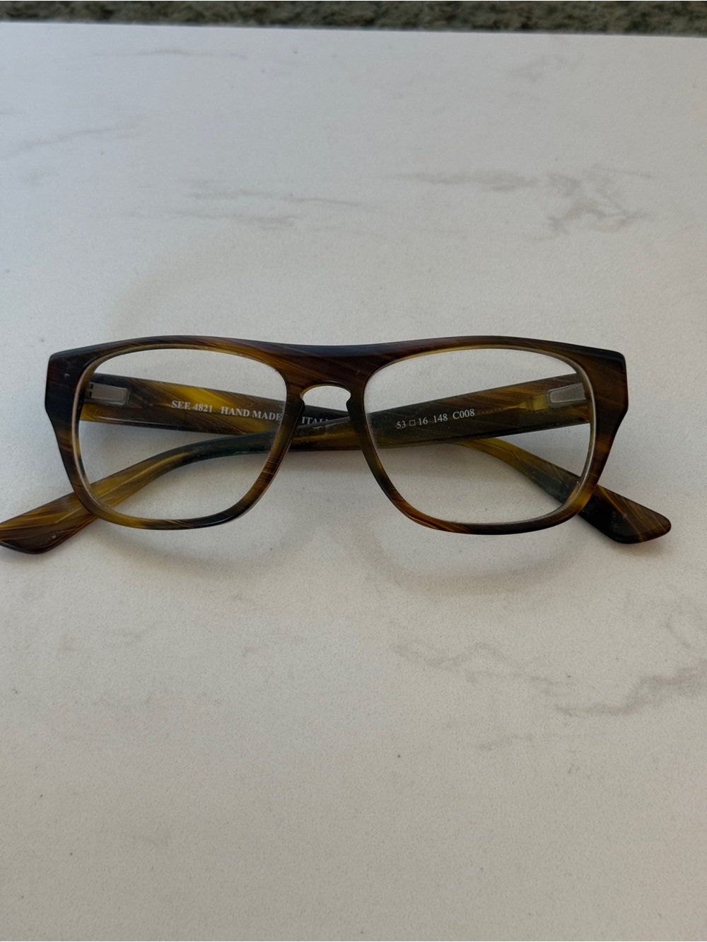 SEE eyewear Classic Tortoiseshell Woodgrain Glasses - Handmade in Italy